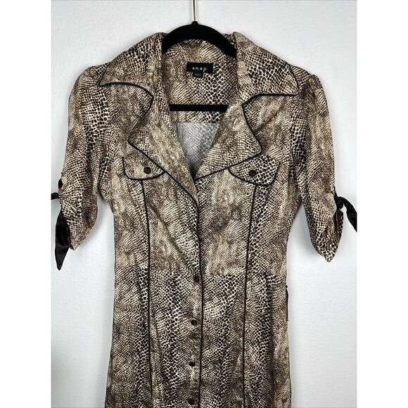 Snap Retro‎ Fit Flare 50's Style Snake Print Skater Dress 3 Rockabilly Coquette - Picture 2 of 16